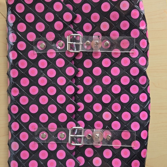 Rebagz Half The Sky Designs pink polka dot messenger/computer bag - Picture 1 of 16